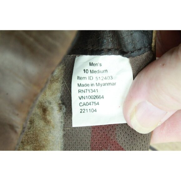 LL Bean All Week Brown Leather Shearling Lined Moccasin Slippers Size 10 M - Picture 9 of 10